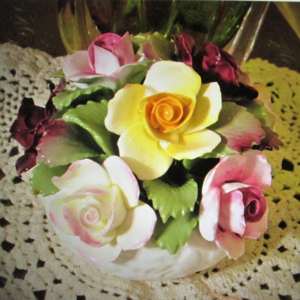 Antique/Vtg 1930's-1950's Aynsley fine bone china modeled bouquet,gift